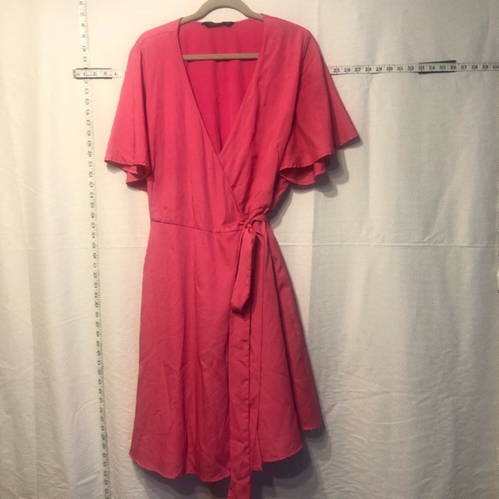 Hot Pink Eshakti 16W Wrap Dress